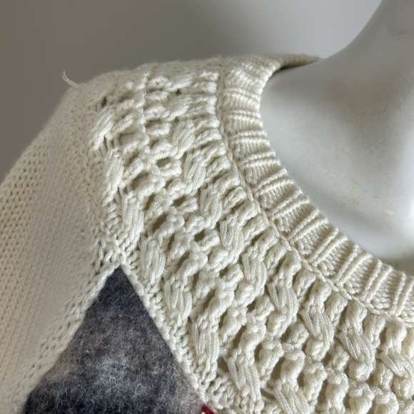 Anthropologie Angel of the North Molly Braken Sweater Womens Cream Gray Sz S